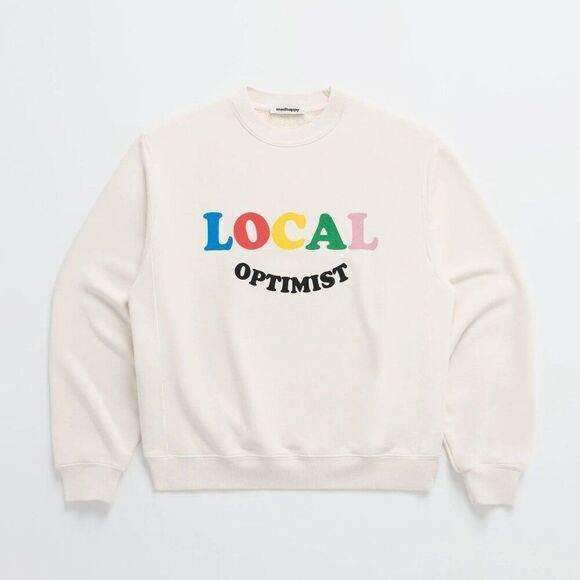 Madhappy Local Optimist Fleece Crewneck Sweatshirt 4U032-ATW Antique - Picture 1 of 5